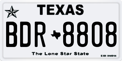 TX license plate BDR8808