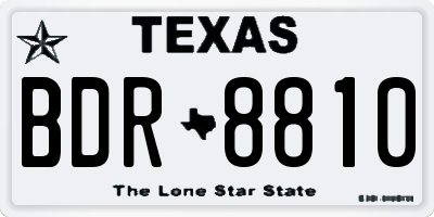 TX license plate BDR8810