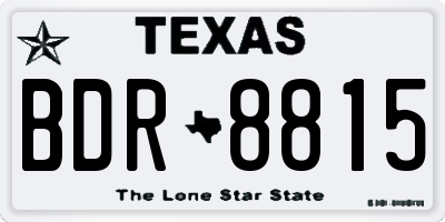TX license plate BDR8815