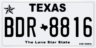 TX license plate BDR8816