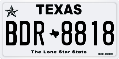 TX license plate BDR8818