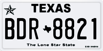 TX license plate BDR8821