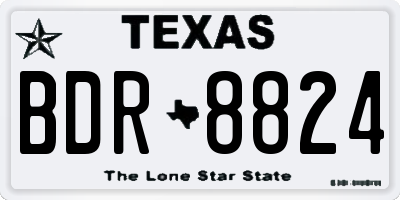 TX license plate BDR8824