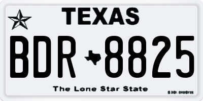 TX license plate BDR8825