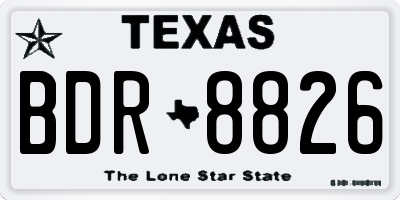 TX license plate BDR8826