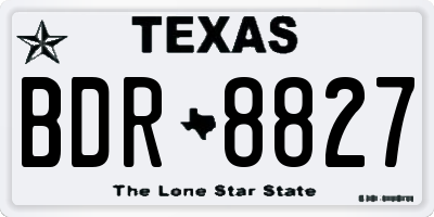 TX license plate BDR8827