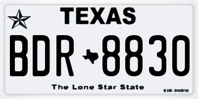 TX license plate BDR8830