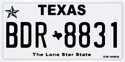 TX license plate BDR8831