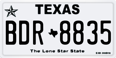 TX license plate BDR8835