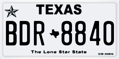 TX license plate BDR8840