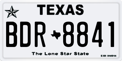TX license plate BDR8841