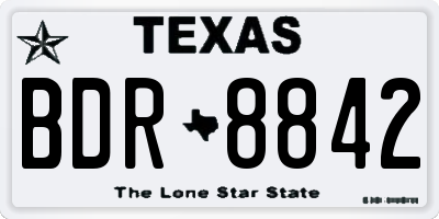 TX license plate BDR8842