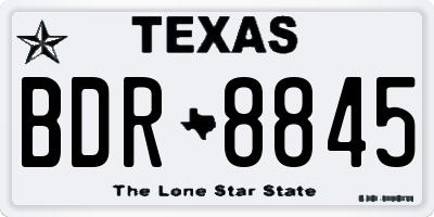 TX license plate BDR8845