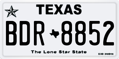 TX license plate BDR8852