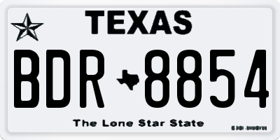 TX license plate BDR8854