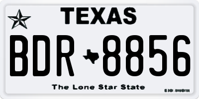 TX license plate BDR8856