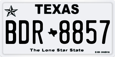 TX license plate BDR8857