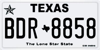 TX license plate BDR8858