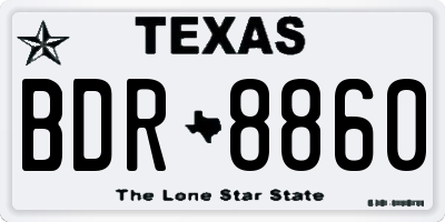 TX license plate BDR8860