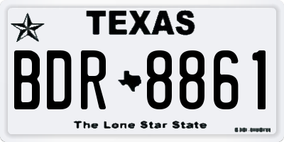 TX license plate BDR8861