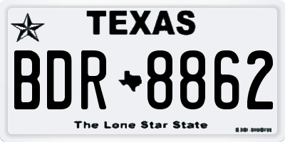 TX license plate BDR8862