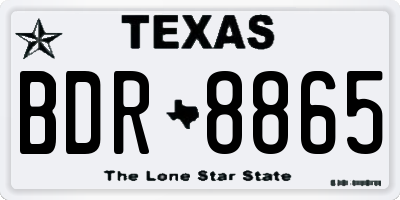 TX license plate BDR8865