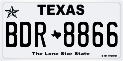 TX license plate BDR8866