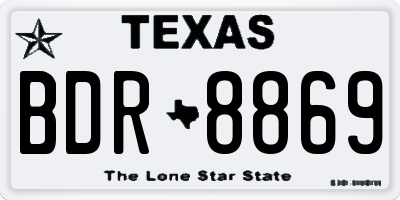 TX license plate BDR8869