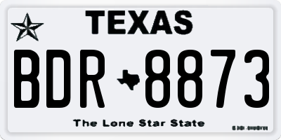 TX license plate BDR8873
