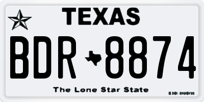 TX license plate BDR8874