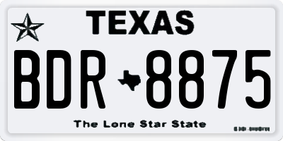 TX license plate BDR8875