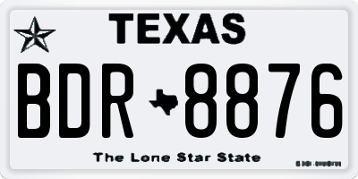 TX license plate BDR8876