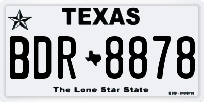 TX license plate BDR8878