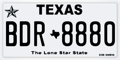 TX license plate BDR8880