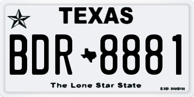 TX license plate BDR8881