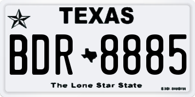 TX license plate BDR8885
