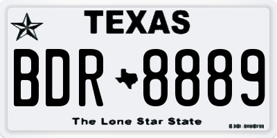 TX license plate BDR8889