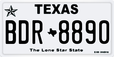 TX license plate BDR8890