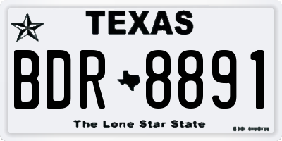 TX license plate BDR8891