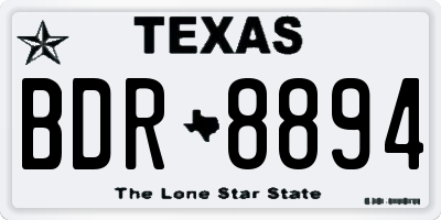 TX license plate BDR8894