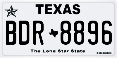 TX license plate BDR8896