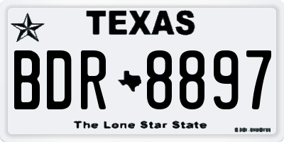 TX license plate BDR8897