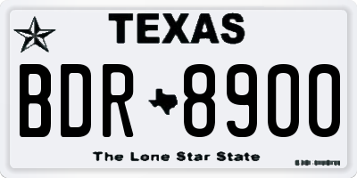 TX license plate BDR8900
