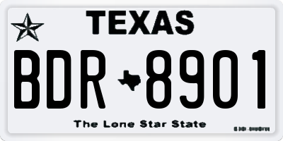TX license plate BDR8901