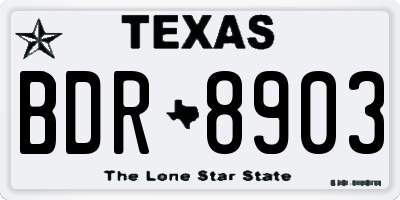 TX license plate BDR8903