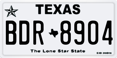 TX license plate BDR8904