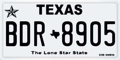 TX license plate BDR8905