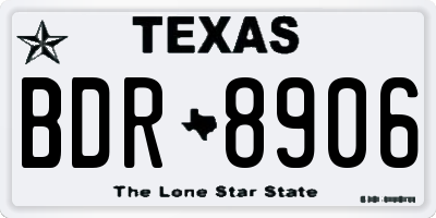 TX license plate BDR8906