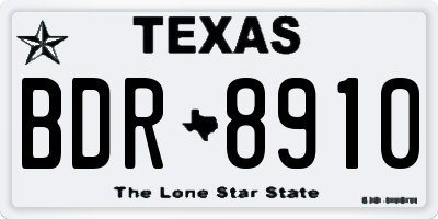 TX license plate BDR8910