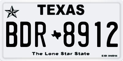 TX license plate BDR8912